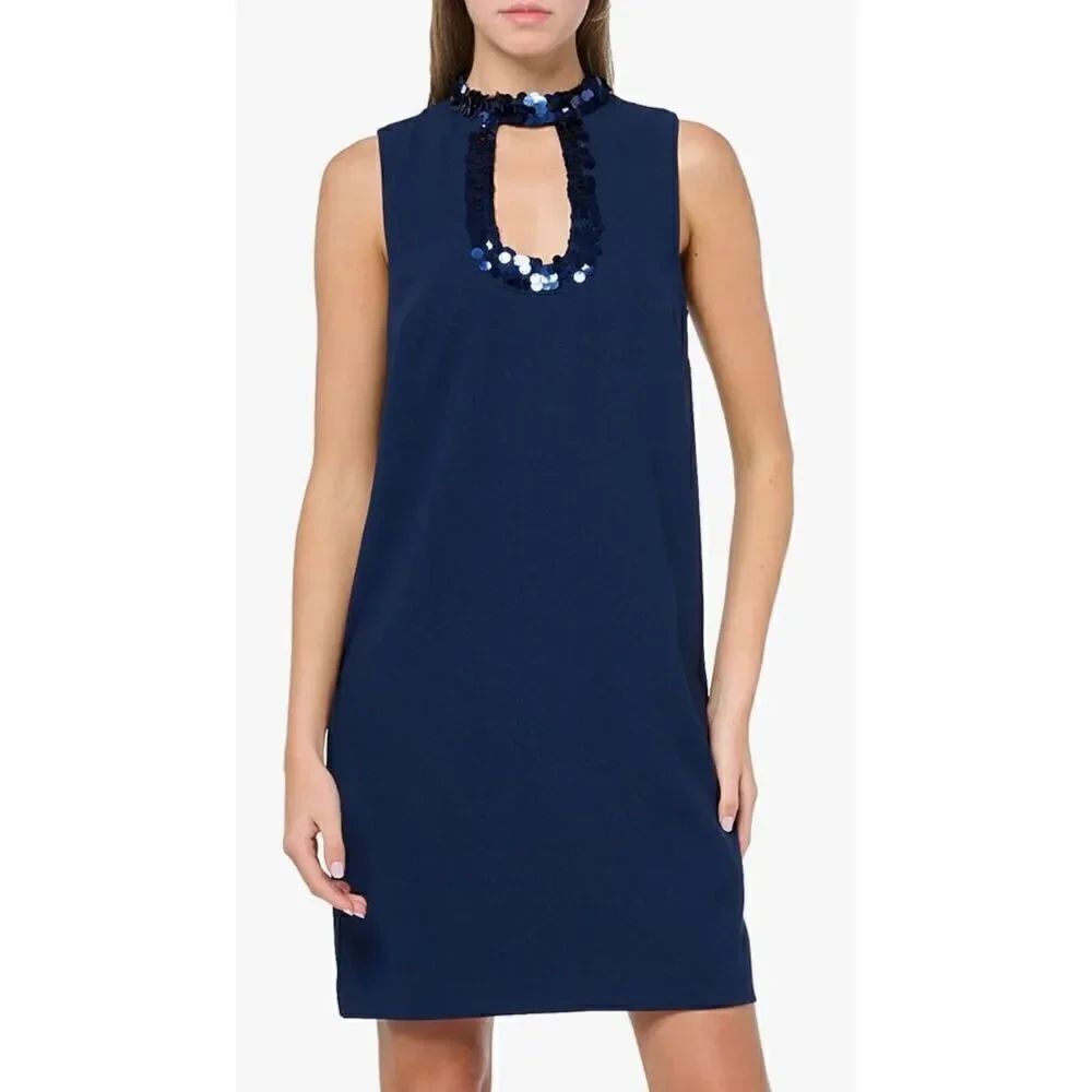Trina Turk Women's Cutout Sequin Neck Sheath Dress